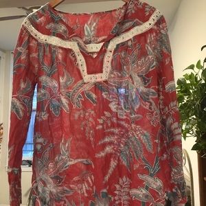 Cotton boho printed top